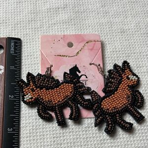 Seed Bead Horse Earrings